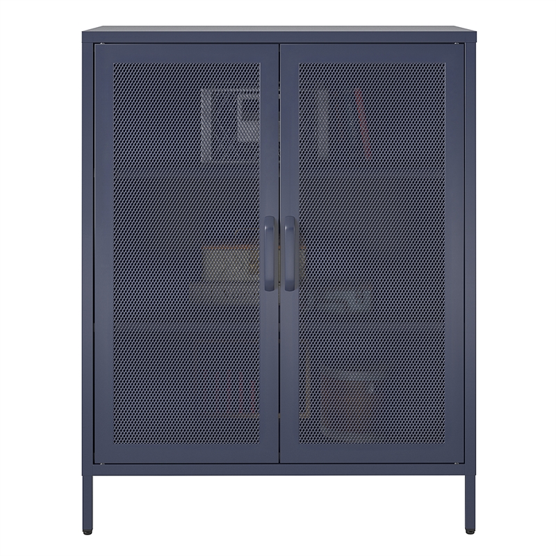 Ameriwood Home Novogratz Channing 2-Door Metal Accent Cabinet in Navy