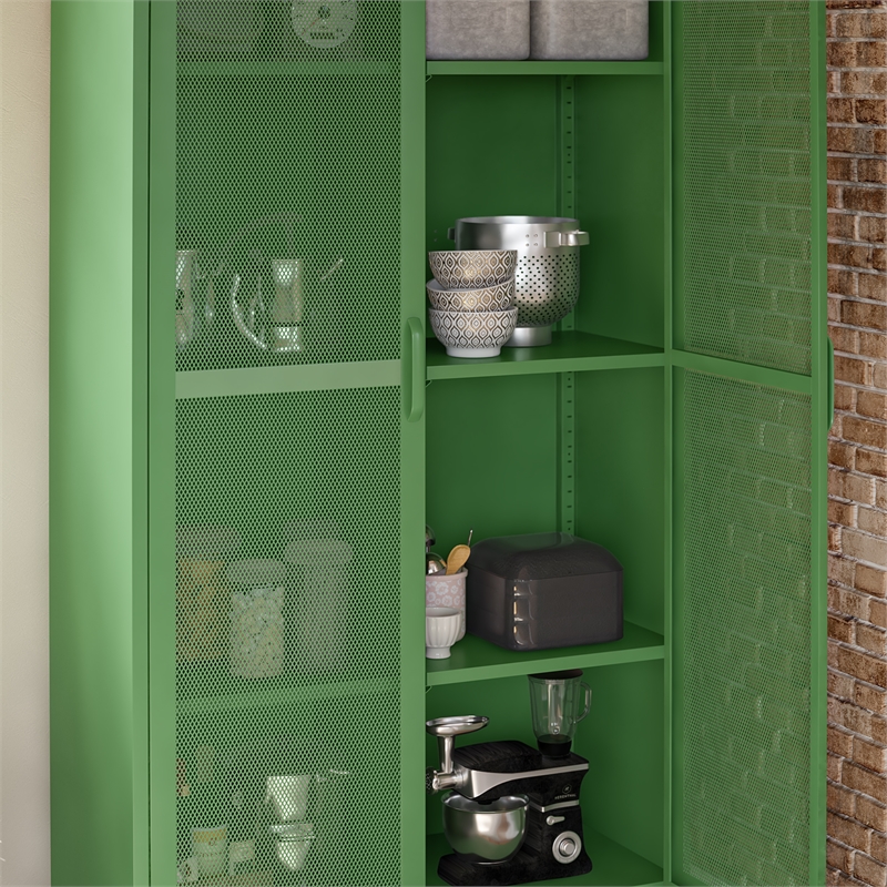 Ameriwood Home Novogratz Channing Metal Storage Cabinet Locker in Kelly Green