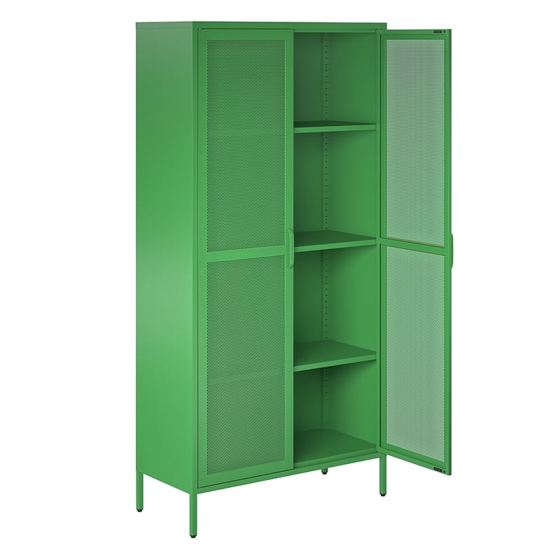 Ameriwood Home Novogratz Channing Metal Storage Cabinet Locker in Kelly Green