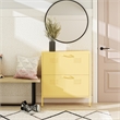 Ameriwood Home Novogratz Cache 2-Door Metal Shoe Storage Cabinet in Yellow
