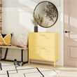 Ameriwood Home Novogratz Cache 2-Door Metal Shoe Storage Cabinet in Yellow