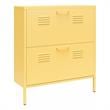Ameriwood Home Novogratz Cache 2-Door Metal Shoe Storage Cabinet in Yellow