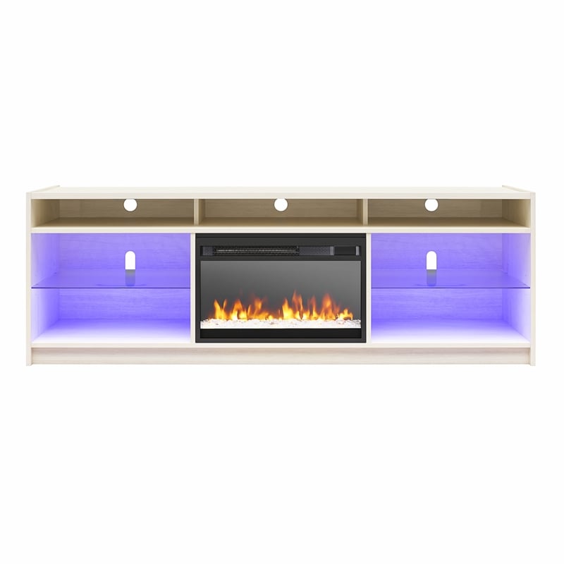 Ameriwood Home Luna Engineered Wood Fireplace TV Stand for TVs up to 75