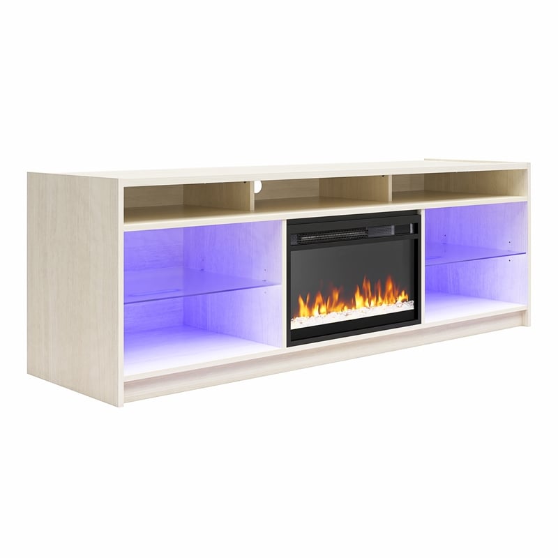 Ameriwood Home Luna Engineered Wood Fireplace TV Stand for TVs up to 75
