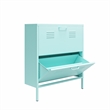 Ameriwood Home Novogratz Cache 2-Door Metal Shoe Storage Cabinet in Mint