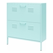 Ameriwood Home Novogratz Cache 2-Door Metal Shoe Storage Cabinet in Mint