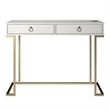 Ameriwood Home Serenity Engineered Wood & Metal Computer Desk in White/Gold