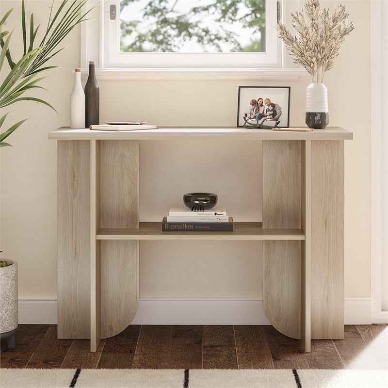 Ameriwood Home Engineered Wood Novogratz Voler Console Table in Light Oak
