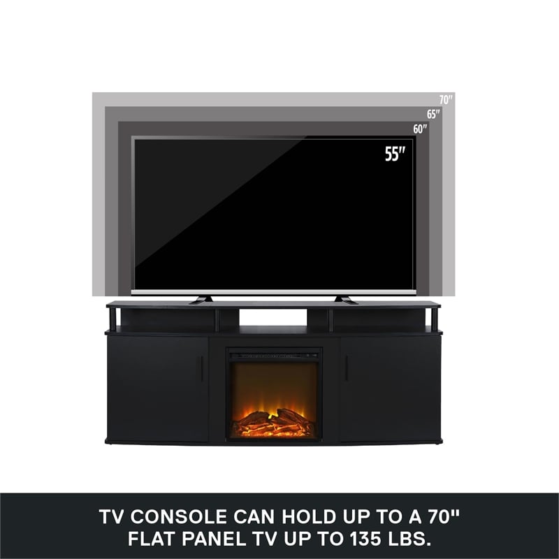 Ameriwood Home Carson Electric Fireplace TV Console for TVs up to 70