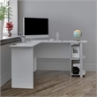 Ameriwood Home Dakota L Desk with Bookshelves in Dove Gray