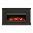 Ameriwood Home Elmcroft Wide Mantel w/ Linear Electric Fireplace in Charred Oak