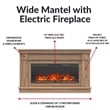Ameriwood Home Elmcroft Wide Mantel w/ Linear Electric Fireplace in Charred Oak
