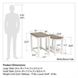 Ameriwood Home Chapel Hill Rustic Farmhouse 2 Nesting Tables - White w/Brown Oak