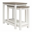 Ameriwood Home Chapel Hill Rustic Farmhouse 2 Nesting Tables - White w/Brown Oak