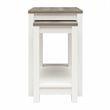 Ameriwood Home Chapel Hill Rustic Farmhouse 2 Nesting Tables - White w/Brown Oak