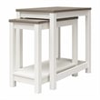 Ameriwood Home Chapel Hill Rustic Farmhouse 2 Nesting Tables - White w/Brown Oak