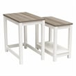 Ameriwood Home Chapel Hill Rustic Farmhouse 2 Nesting Tables - White w/Brown Oak