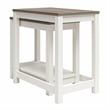 Ameriwood Home Chapel Hill Rustic Farmhouse 2 Nesting Tables - White w/Brown Oak