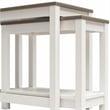 Ameriwood Home Chapel Hill Rustic Farmhouse 2 Nesting Tables - White w/Brown Oak