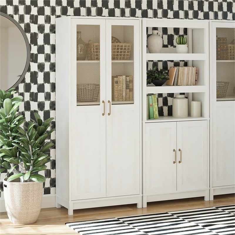 Mr.Kate Tess 2 Door Bookcase with Modular Storage Options - Ivory Oak