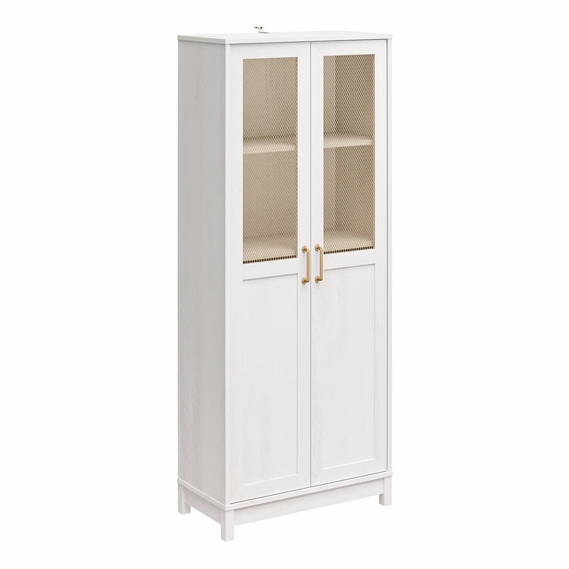 Mr.Kate Tess 2-Door Wide Storage Cabinet w/ Modular Storage Options - Ivory Oak