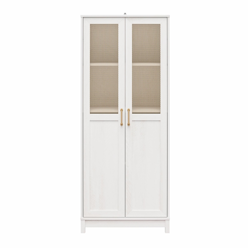 Mr.Kate Tess 2-Door Wide Storage Cabinet w/ Modular Storage Options - Ivory Oak