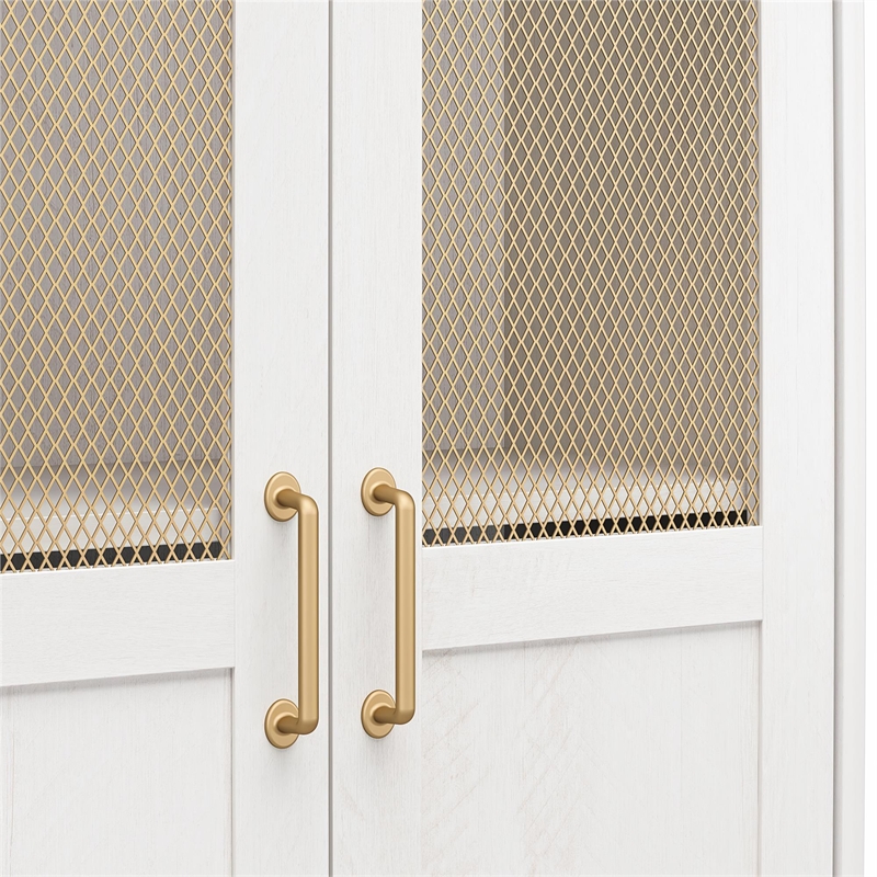 Mr.Kate Tess 2-Door Wide Storage Cabinet w/ Modular Storage Options - Ivory Oak