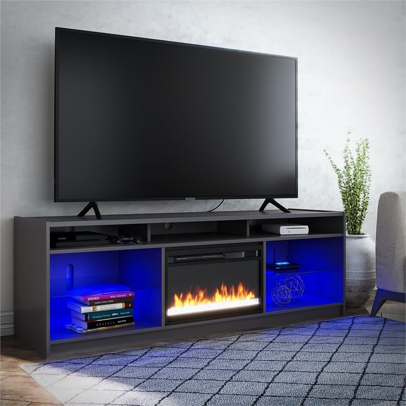 Ameriwood Home Luna Electric Fireplace TV Stand - TVs up to 65