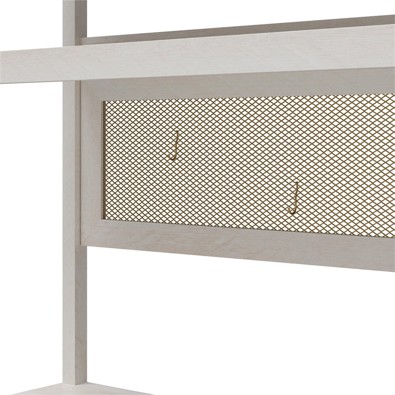 Mr.Kate Tess Standing Desktop/Workstation w/Modular Storage Options - Ivory Oak