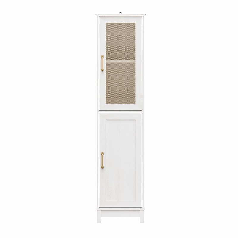 Mr.Kate Tess 2-Door Storage Cabinet w/Modular Storage Options - Ivory Oak