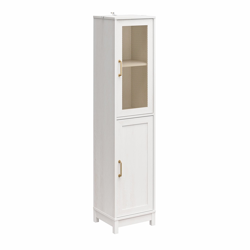 Mr.Kate Tess 2-Door Storage Cabinet w/Modular Storage Options - Ivory Oak