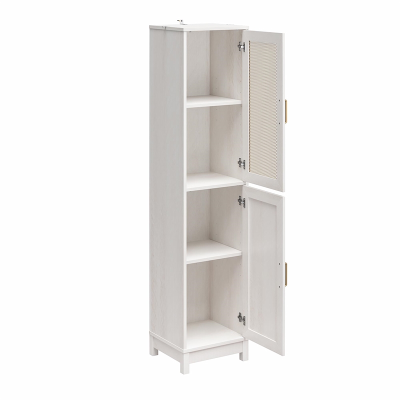 Mr.Kate Tess 2-Door Storage Cabinet w/Modular Storage Options - Ivory Oak
