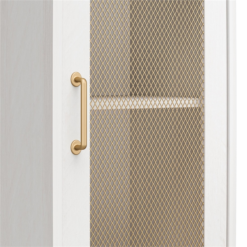 Mr.Kate Tess 2-Door Storage Cabinet w/Modular Storage Options - Ivory Oak