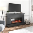 Ameriwood Home Hathaway Wide Shiplap Mantel w/Electric Fireplace in Black