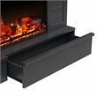Ameriwood Home Hathaway Wide Shiplap Mantel w/Electric Fireplace in Black