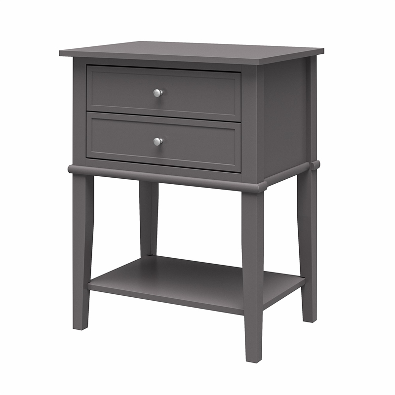 Ameriwood Home Franklin Accent Table with 2 Drawers in Graphite