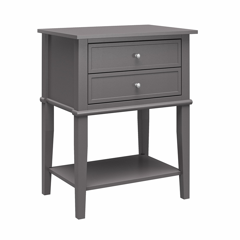 Ameriwood Home Franklin Accent Table with 2 Drawers in Graphite