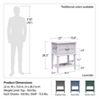Ameriwood Home Franklin Accent Table with 2 Drawers in Graphite