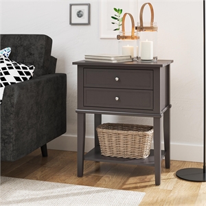 Ameriwood Home Franklin Accent Table with 2 Drawers in Graphite