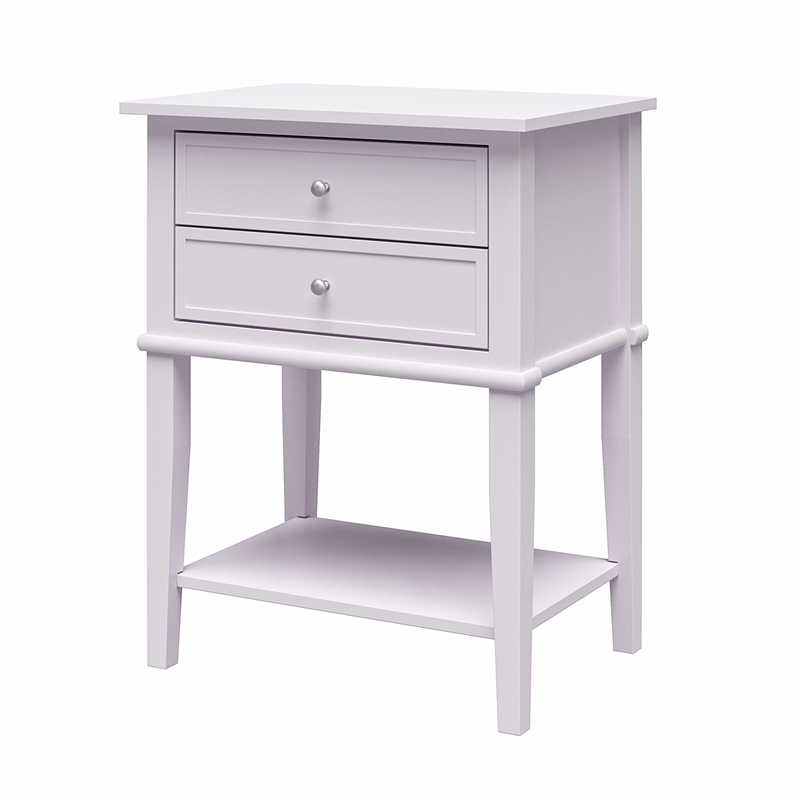 Ameriwood Home Franklin Accent Table with 2 Drawers in Lavender