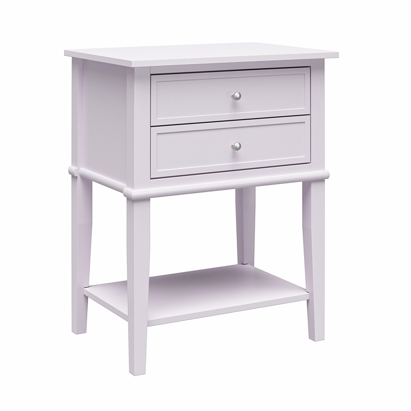 Ameriwood Home Franklin Accent Table with 2 Drawers in Lavender