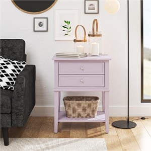Ameriwood Home Franklin Accent Table with 2 Drawers in Lavender