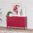 Novogratz Cache 2 Door Wide Metal Locker Accent Storage Cabinet in Magenta