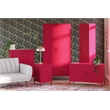 Novogratz Cache 2 Door Wide Metal Locker Accent Storage Cabinet in Magenta