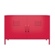 Novogratz Cache 2 Door Wide Metal Locker Accent Storage Cabinet in Magenta