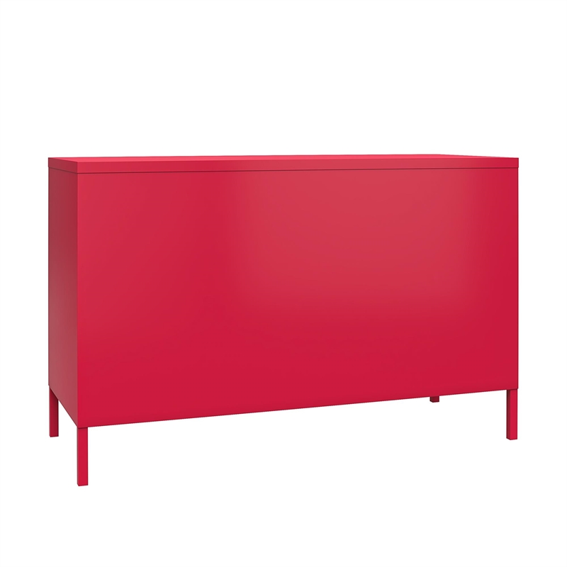 Novogratz Cache 2 Door Wide Metal Locker Accent Storage Cabinet in Magenta