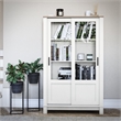 Ameriwood Home Chapel Hill Rustic Farmhouse Bookcase Cabinet - White w/Brown Oak