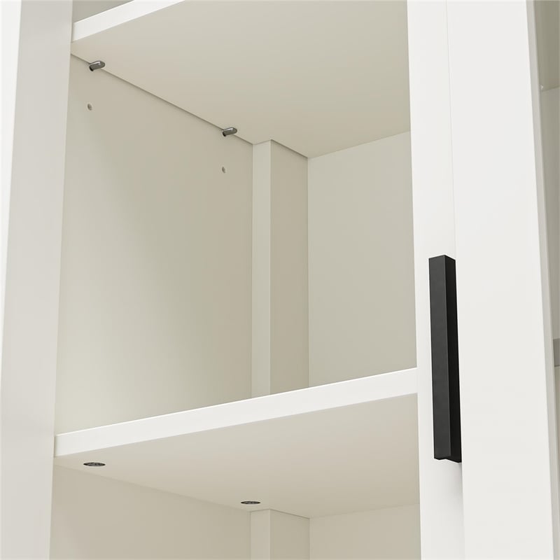 Ameriwood Home Chapel Hill Rustic Farmhouse Bookcase Cabinet - White w/Brown Oak