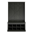 Ameriwood Home Knox County Entryway Bench Hall Tree w/Shoe Storage in Black Oak