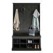 Ameriwood Home Knox County Entryway Bench Hall Tree w/Shoe Storage in Black Oak